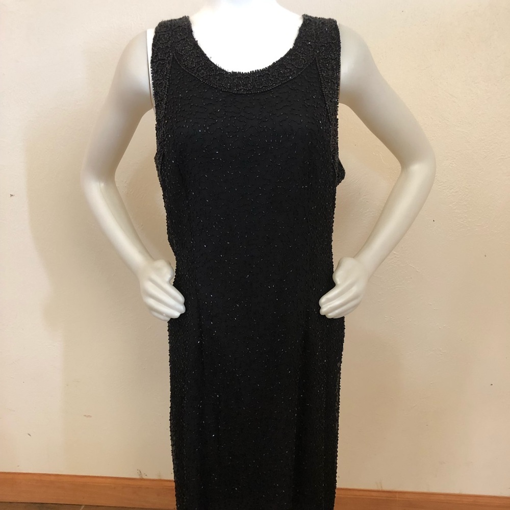 Vintage black beaded cocktail dress